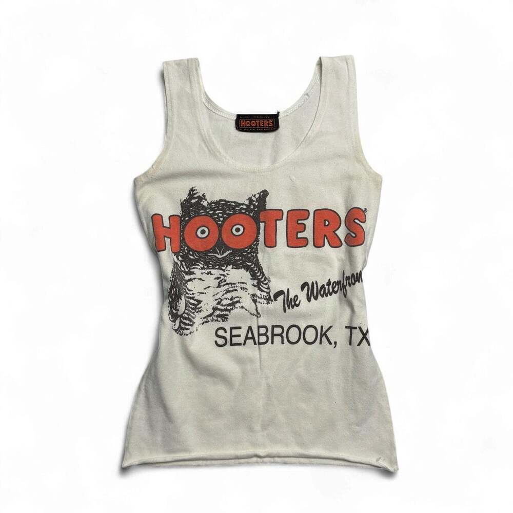 Y2K Hooters Girl Tank Top fitted “delightfully tacky yet unrefined”size small- M